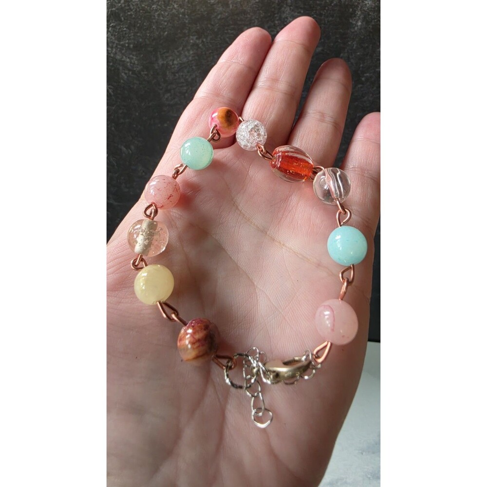 Multicolored Beaded Adjustable Bracelet Costume Jewelry
